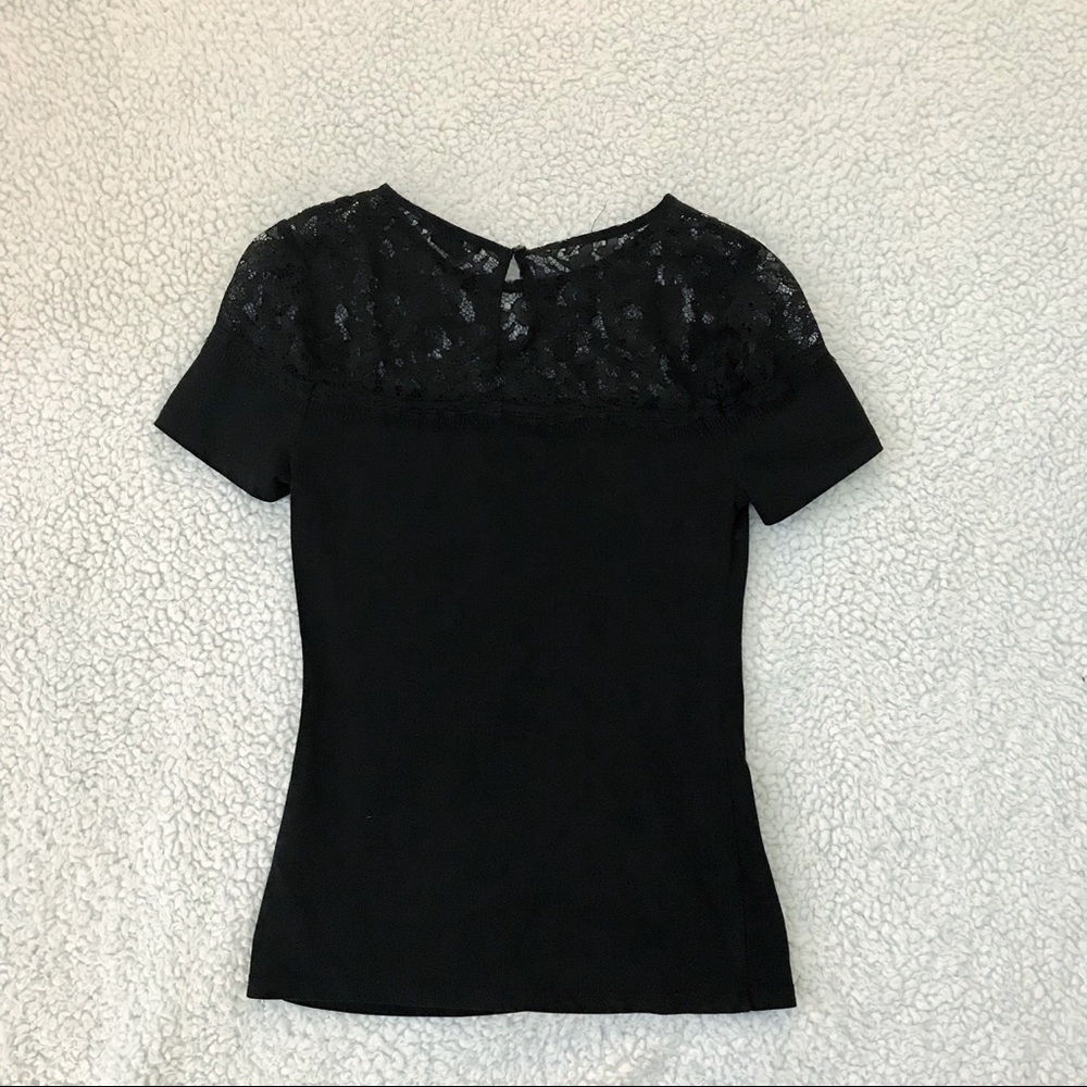 Black top with lace detail